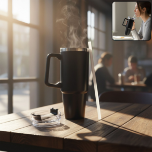 890 ML Large Capacity Insulated Travel Mug/Tumbler  And Plastic Flask Water Bottle