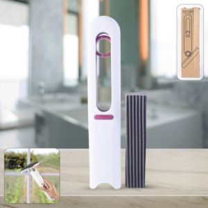 Portable Self-Squeeze Mini Mop And 2-in-1 Glass Wiper & Brush