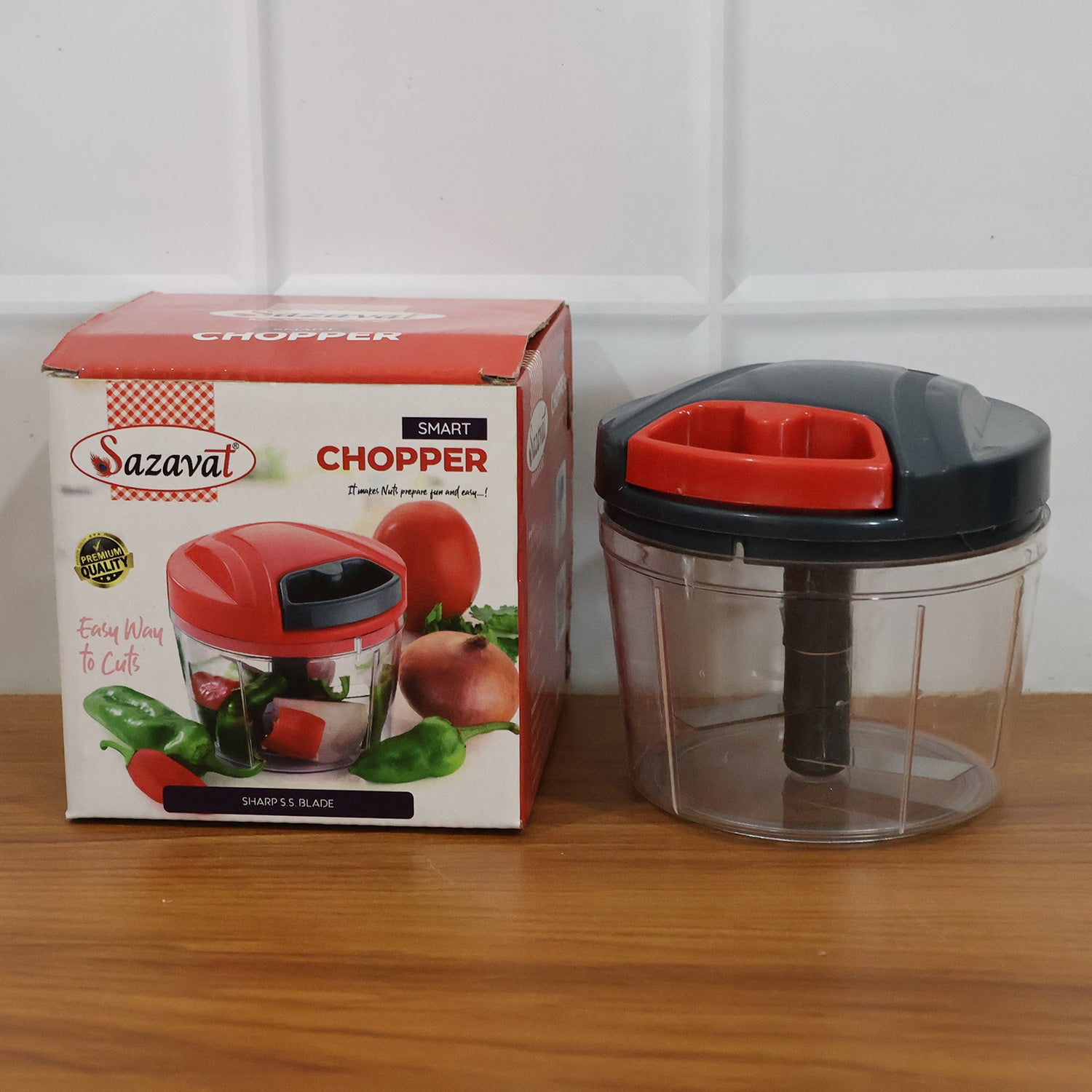 PhotoshopExtension_Image_6 Compact Manual Hand-Press Vegetable Chopper (1 Pc) - Image 3