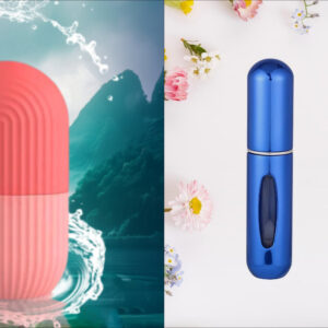 Beauty Face Massage Ice Roller And Mini Portable Perfume Empty Spray Bottle (1+1 Pc)
