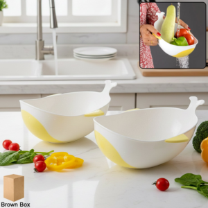 plastic rice pulses fruits vegetable noodles pasta washing bowl and strainer (1 pc)