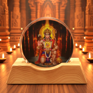 home 3d hanuman ji acrylic led night lamp with wooden base